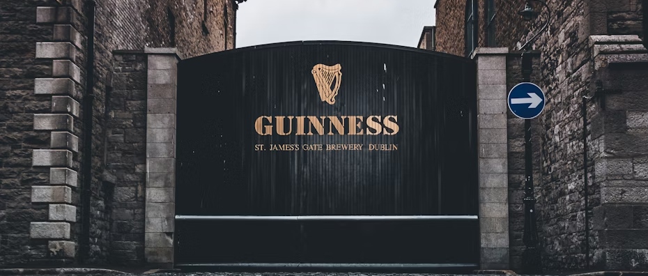The Guinness gate at St. James's Gate Brewery in Dublin.