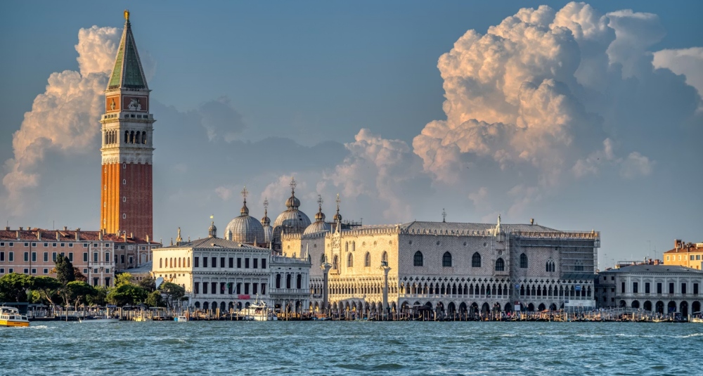 St. Mark's Campanile and Doge's Palace from the water.